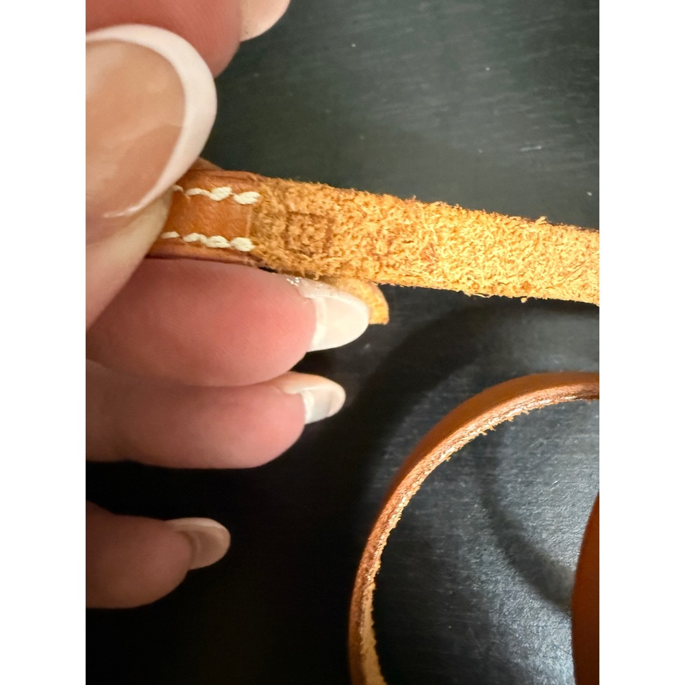 Hermes Unisex Leather Cognac Bracelet Silver H Buckle Square G w/ COA - Picture 9 of 9